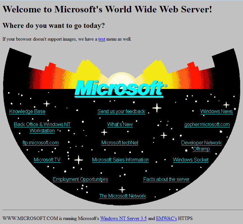 Microsoft website 1994
